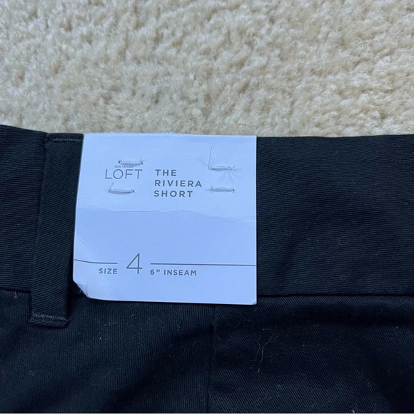 NWT Loft Women’s Black Chino Riviera Shorts - Size 4 - 100% Cotton - Picture 6 of 10